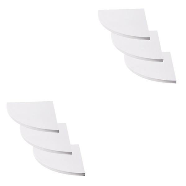 9 st/ set Rund ände Hängande väggfäste Flytande hyllor Hörnbokhylla Displayhyllor Dekoration F 6 pcs