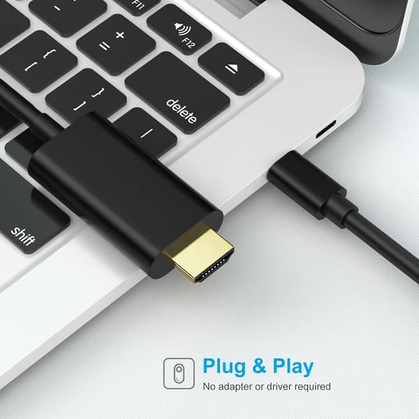 USB C - HDMI-kaapeli (1,8 m) - USB C HDMI-kaapeli - 4K Ultra HD, nopea - USB C HDMI-kaapeli