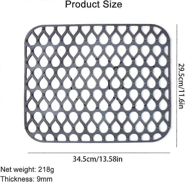 2-pack Sink Mats, Non-slip Silicone Mat with Drain Rack, Heavy Duty Foldable Sink Mats