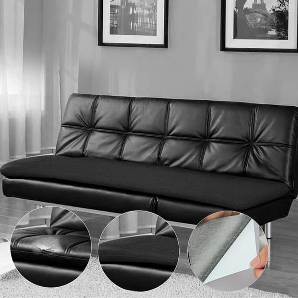 137x 50cm Reparationslap - PU Læder Selvklæbende Rulle - til Sofaer, Håndtasker, Jakker, Bilsæder, Lædermøbler, Renovering - Sort