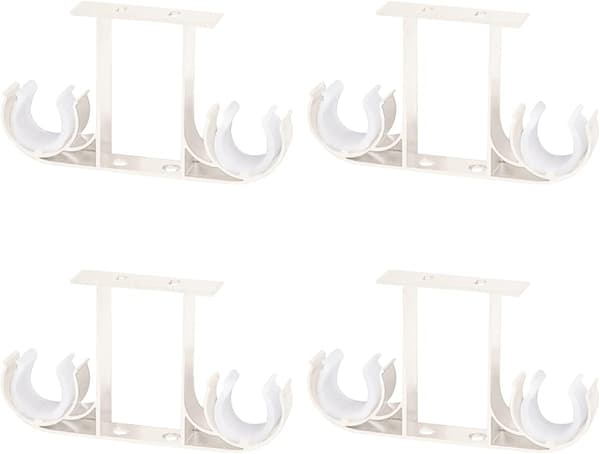 (Hvit) Pakke med 4 gardinstangsfester i aluminiumslegering for 28 mm gardinstang