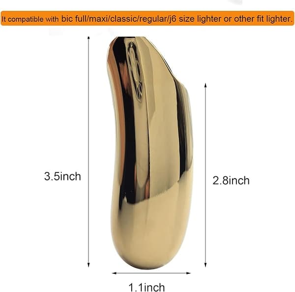 Kraftigt Buet Lighter Beskyttende Etui Metal Ergonomisk Design til BIC Full Size Lightere