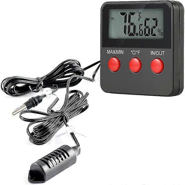 Digital indendørs hygrometer temperaturmåler termometer, -50 ~ 70 C 10% ~ 95% Rh