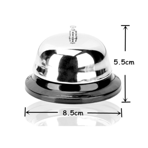 Ringeklokke 2-pakningsdiameter med metall anti-rustkonstruksjon, ringing, holdbar, bordklokke serviceklokke for hoteller, skoler, restauranter, rekreasjon