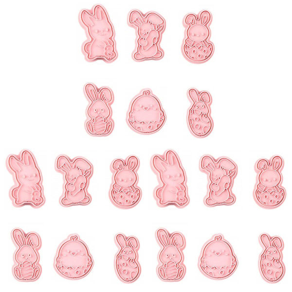 18 Pcs  Easter Theme Cookie Molds Rabbit Cookie Molds Baking Tool For Home18 pcs7.4x4.4x1.5cm