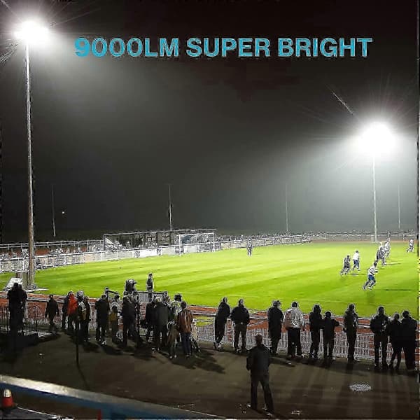 2-pack 100W LED Flood Light Outdoor with Plug, 9000lm IP66 Waterproof Security Light 6500K Daylight