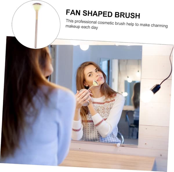 18 stk. bærbart makeupsæt, vifteformet børste og highlighterbørste til kosmetik til rejser og daglig brug