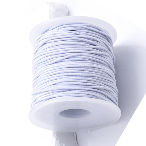 Elastisk snor til armbånd, 0,8 mm, hvid 36