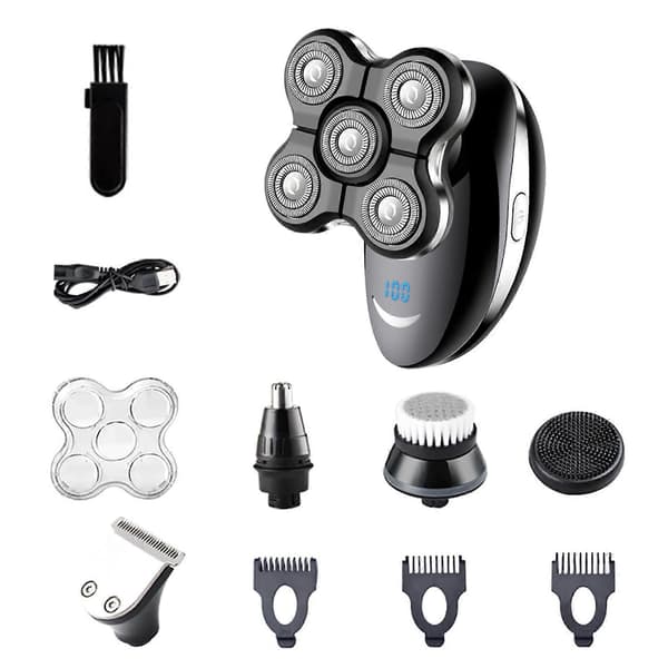 Five-blade Washable Digital Display Shaver Bald Machine MM
