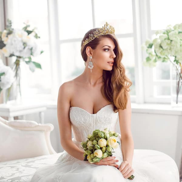 Brudekrone Tiara Rhinestone Legering Hodeplagg for Kvinner Bryllup