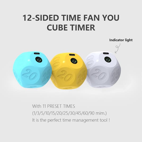 Rechargeable Kitchen Timer with Presets | 1-3-5-10-15-20-30-45-60-90 Minute Countdown for Cooking, Baking, Class, Exercise (Yellow) yellow