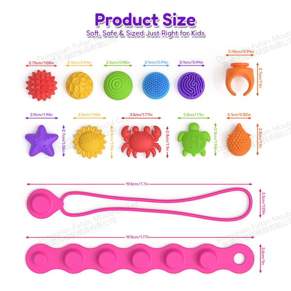 Sensorisk Fidget-legetøj 22 dele Bærbart halskæde armbånd Spinnerring med charms Autisme [Ho]