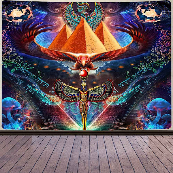 Aidatain Ægyptisk Mytologi Vægtæppe Pyramide af Guden Horus Øjne Fantasy Svampeplante Vægtæppe Flanel Stor Størrelse 95*73CM T