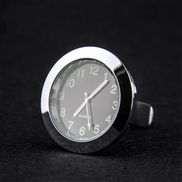 Analog klokke for bil. Luftventilklips Rund Quartz Bilinteriør - Svart