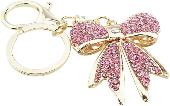 1 stk. rosa rhinestone nøglering, søde gaver til kvinder og piger