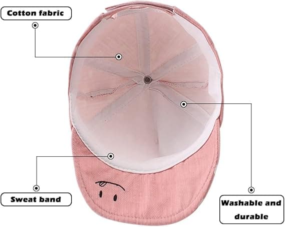 Bomuldsbabyhat (rosa, hattens omkreds ca. 46 - 48 cm) 12 til