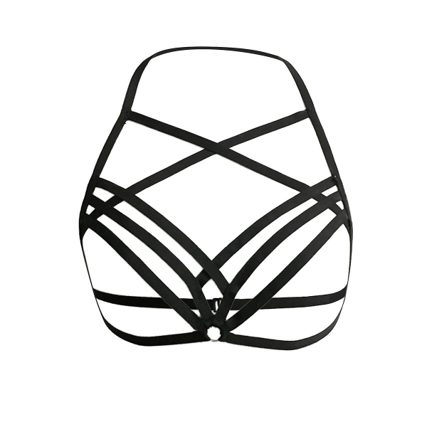 Sexy Strappy Bra Cage Women Elastic Cupless Cage Bra Hollow Out Strappy Crop Bustier Intimates Tops