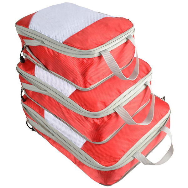 3 stk Tøjopbevaringstaske Rejseopbevaringspose Tøjopbevaringspose Rejsetaske Dragttøj Opbevaring Red