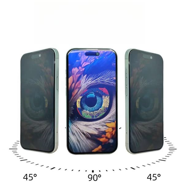 2-pack Tempered Glass Screen Protector for iPhone 12/12 Pro - Anti-spy, Matte, Purple Light, with Glossy Edge iPhone 12/12Pro