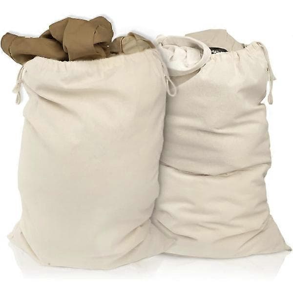 Sett med 2 vaskeposer 48*60 cm i 100% bomull - ekstra stor klaff