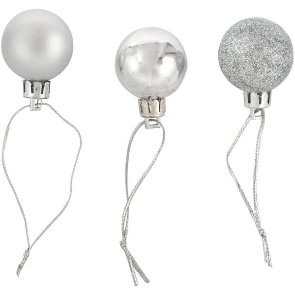 24 st glänsande XMAS-kulor enkel chic silver julgransprydnad