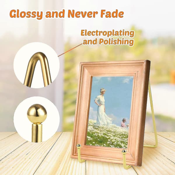 2 stk 6 tommer displaystativ til tallerkener - Gulddisplaystativ Metalrammeholder til foto, billeder