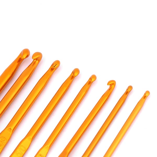 Golden Aluminum Double Pointed Knitting Needles Set 8 Pieces