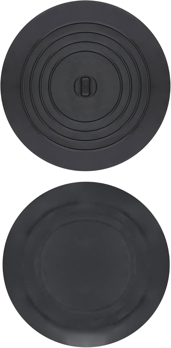 Pakke med silikoneafløbspropper, vaskepropper, badekarsprop, 15 cm, til vask, badekar, sort