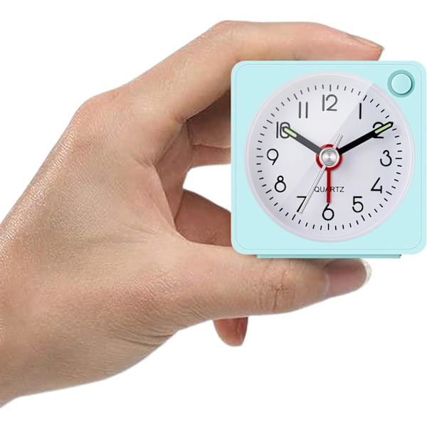 Travel-Packed Analog Alarm Clock, Ultra Small Clock with Snooze and Light Function, Super Silent Non-Ticking, Battery Operated