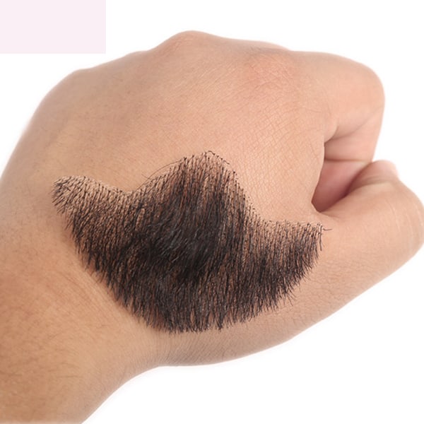 Ihmisen hiukset Fake Face parta ja viikset musta pukuparta aikuisille miehille Realistinen meikki Pitsi Näkymättömät tekopartat