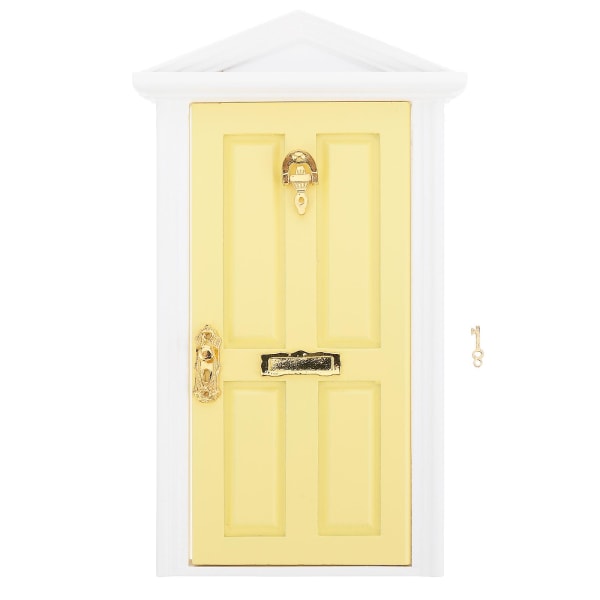 1 kpl Mini Talo Ovi Koristelu Luova Mini Huonekalut DIY Spire Ovi Malli Keltainen 17.5X10.3CM Yellow 17.5X10.3CM
