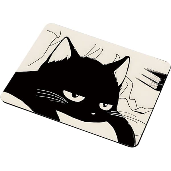 Funny mouse pad with cute cat print, rectangular, personalized mouse pad, non-slip mouse pad, small office computer mouse pad 24