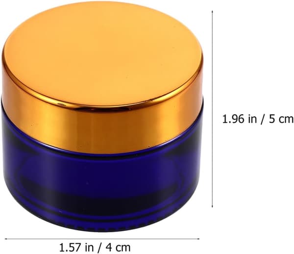 Påfyllningsbar kosmetisk krämburk 50g Glas 5st Blått Platt Lock