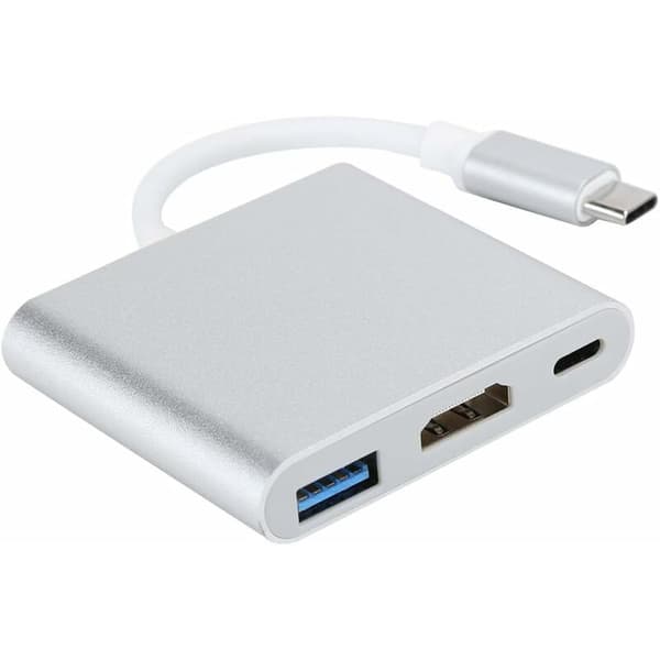 USB C HDMI-adapter, 3-i-1 Type C USB 3.1 til USB-C-adapter 4K USB 3.0 HDMI-kabel til mus, tastatur, TV, U-disk, PC, tablet osv.