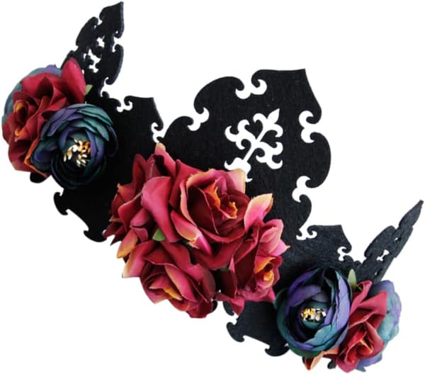 1 stk. rosenhovedkrone til bryllup, Halloween, hårkrone, blomsterdiadem
