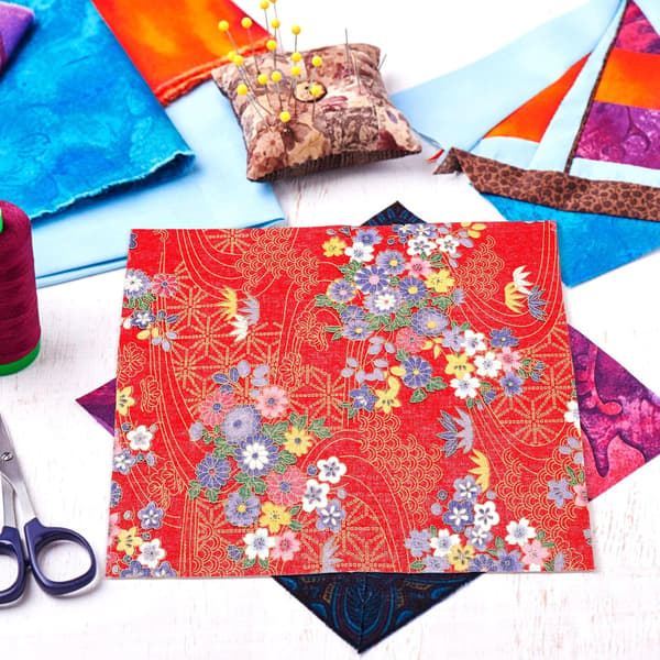 Japanese Style Cotton Fabric Pack 5 Pcs 20x25 cm Floral Patchwork Squares