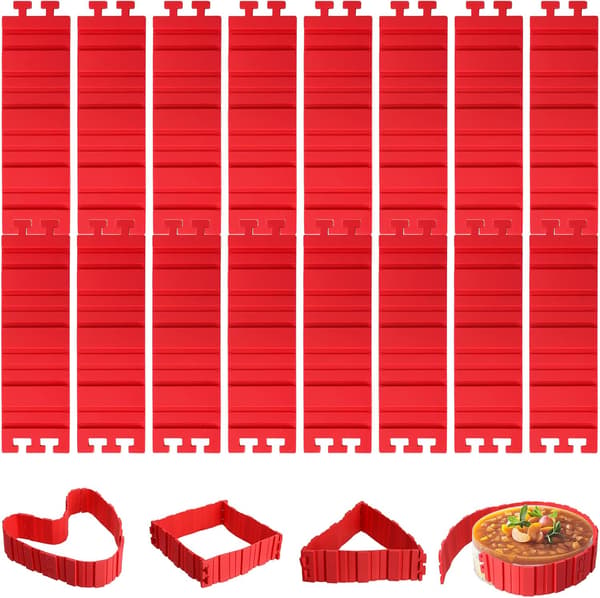 16-pakning silikonkakeform Magic Bake Snake, silikonkakeformere DIY rund rektangulær hjerteformet kakedessert, isbarriere slipsfarge -