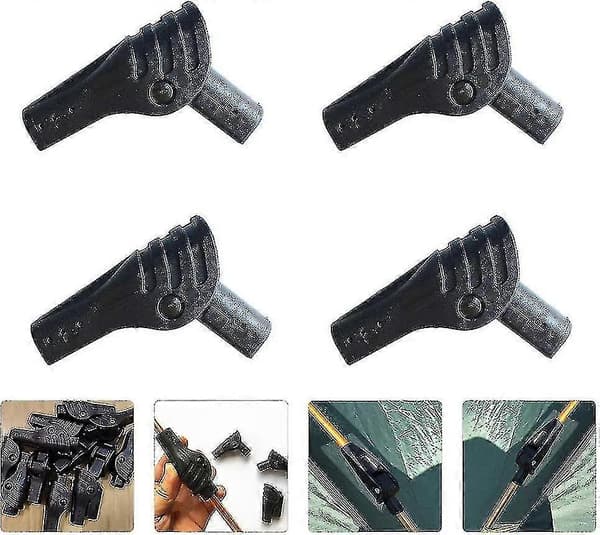 Telttataitettava kaide Diy Led Ulkotelttatarvikkeet (5kpl, musta)