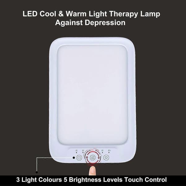 LED Dagslyslampe 20000 Lux Kold & Varm Lysterapi Lampe Mod Depression 3 Lysfarver 5 Styrker
