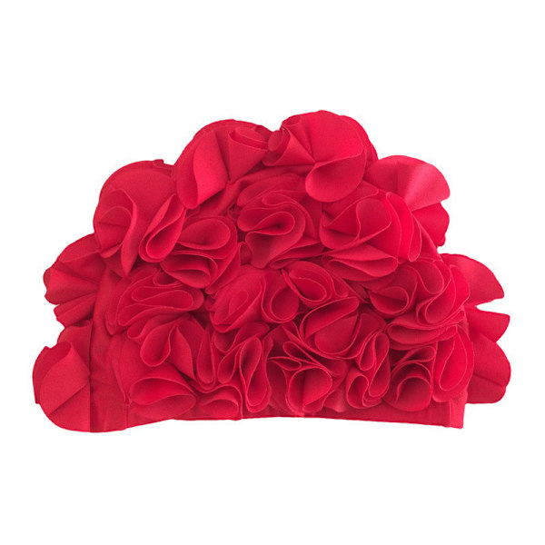 Floral Petal Dame Badehette Svømmehette Kvinner Retro Svømmehatt Langt/Kort Hår - Mote Flowal Elastisk Svømmehette Langt Hår Bading