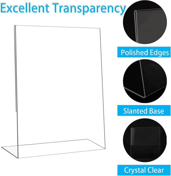 Set med 10 A4-displayställ, A4-affischhållare, bordsdisplayställ för hotell, restauranger, butiksdiskar - 210x297MM