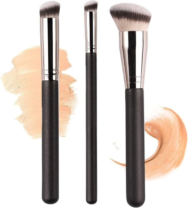 Eye Concealer Brush, Foundation Brush, 3 Pieces Makeup Brushes, C