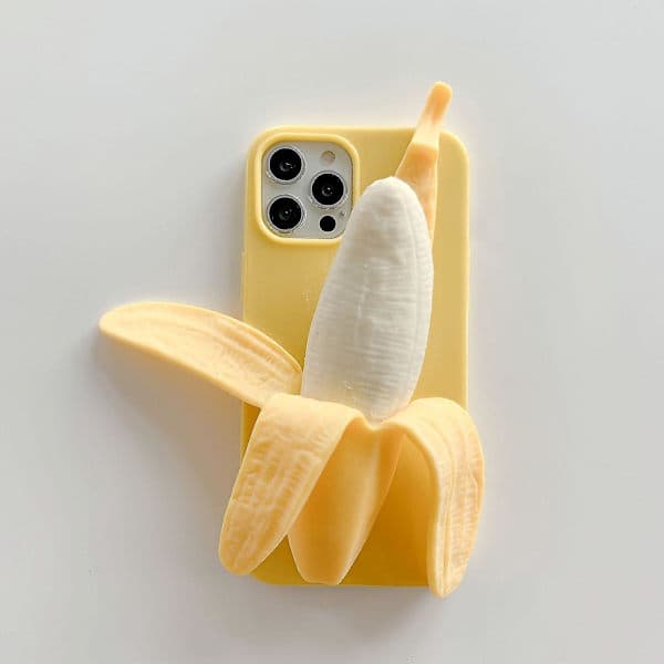 3D Gul Banan Leksak Silikonskal för iPhone iPhone 11 Pro