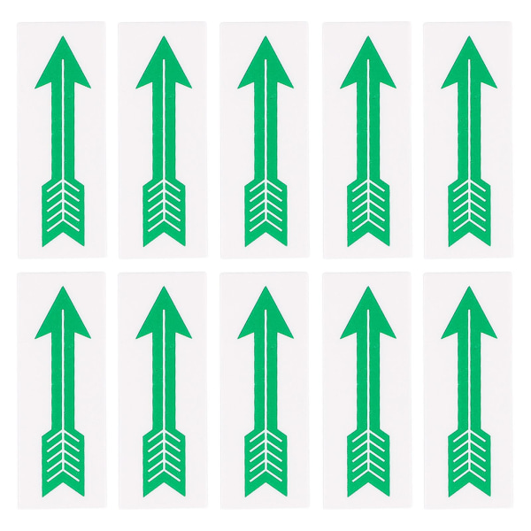 10 stk Emblemer som indikerer retningsdekaler Enveis Vinyldekal Enveis Skilt Sikkerhetsskilt Sikkerhetsadvarsel Green 4x1.5cm