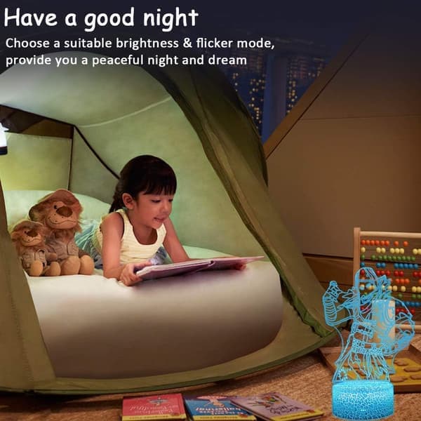 Fornite Battleroyale Natlampe 3D Stemningseffekt LED Ni