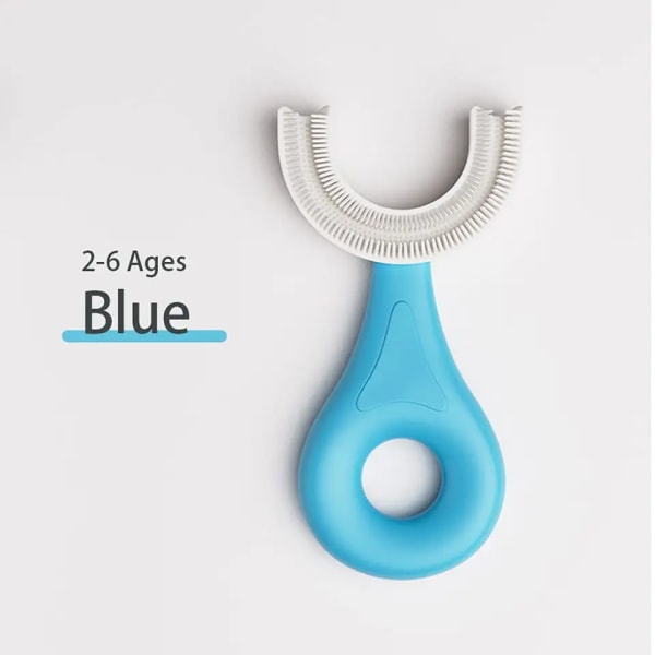 U-formad tandborste för barn 2 st - Tandborste för toddler med mjukt silikonborsthuvud av livsmedelskvalitet, tandborste för barn 2-6 år, 360° eller