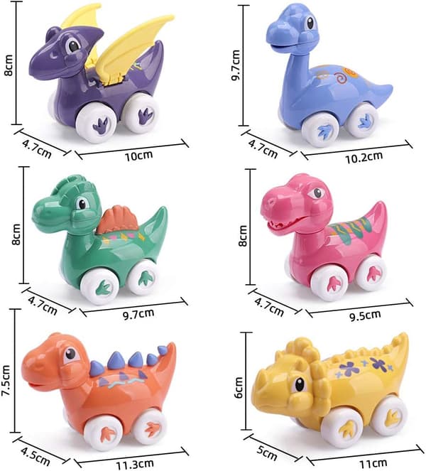 Sæt med 6 dinosaurbiler til småbørn, gaver til børn