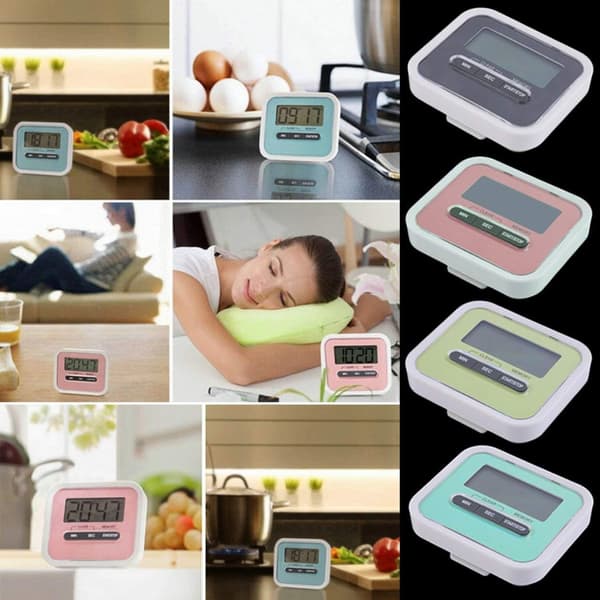 Digital Kitchen Timer Magnetic Refrigerator Countdown Clock LCD Chef Restaurant Egg Counter Timed Loud Alarm Clock