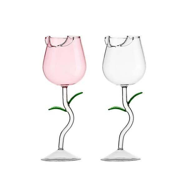Rosblomma vinglas 150/280ml Rosformade vinglas Rosfest vinkopp Ny
