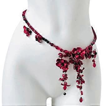 Mode Perle Taljekæde Blomstrende Rose Design Justerbar Kropskæde Til Særlig Gallafest